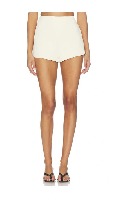 Eaves Naftali Polished Crepe Mini Short In Neutral