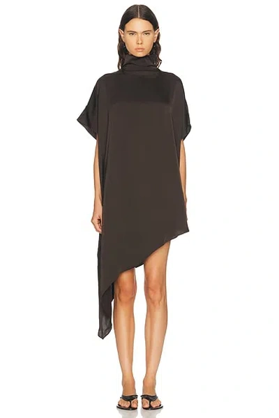 Eaves Noss Asym Mini Dress In Ganache