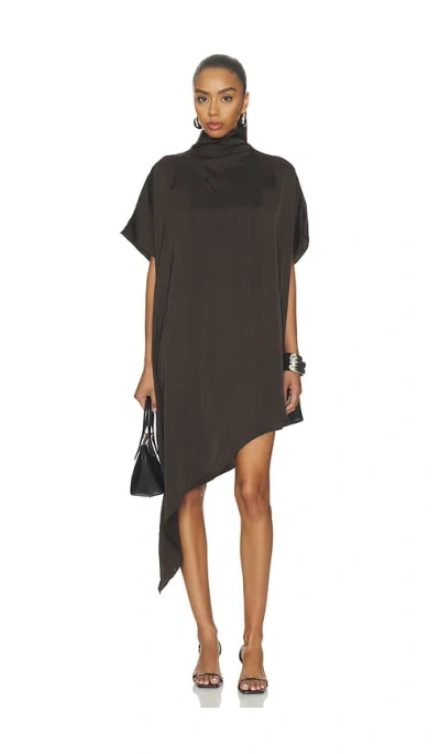 Eaves Noss Asym Mini Dress In Ganache