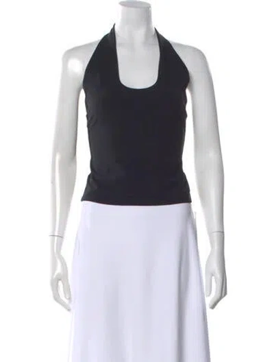 Pre-owned Eaves Nylon Halterneck Top In Black