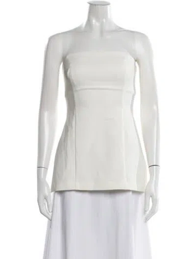 Pre-owned Eaves Nylon Strapless Top In Neutrals/white
