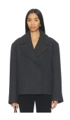 Eaves Oak Manteco Wool Cropped Peacoat In Gray