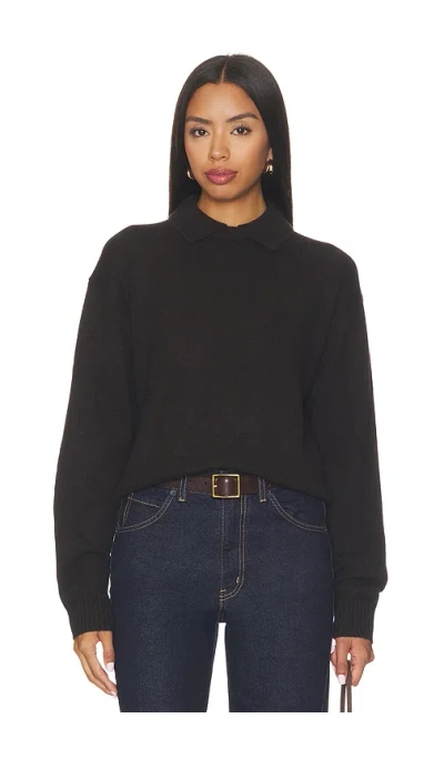 Eaves Oaklee Collared Sweater In Espresso
