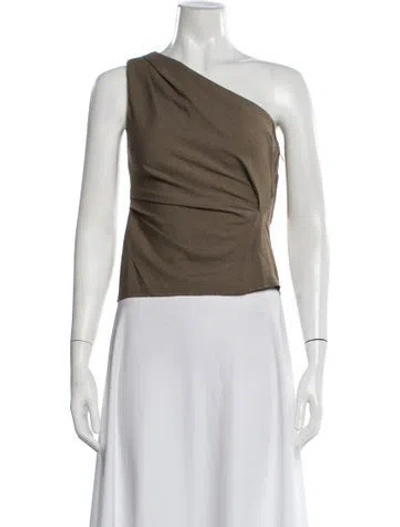Pre-owned Eaves One-shoulder Sleeveless Top In Green