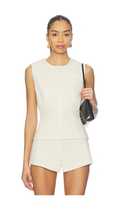 Eaves Orsino Fray Top In White