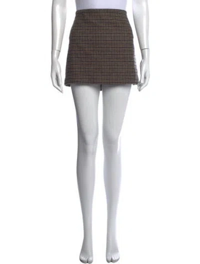 Pre-owned Eaves Plaid Print Mini Skirt W/ Tags In Multicolor