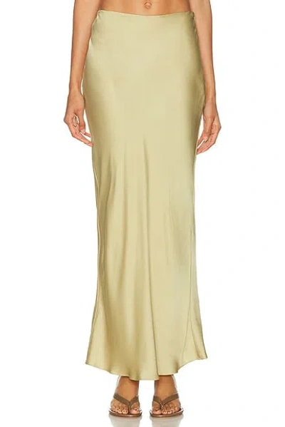 Eaves Reidun Maxi Skirt In Pale Olive Green