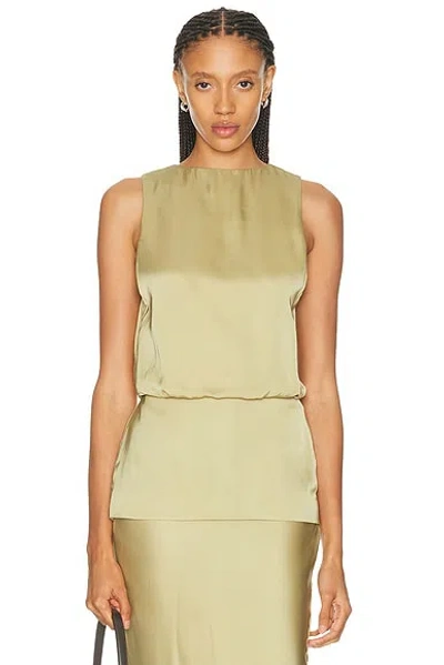 Eaves Reidun Top In Pale Olive Green