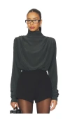 Eaves Saeunn Drape Neck Blouse In Green