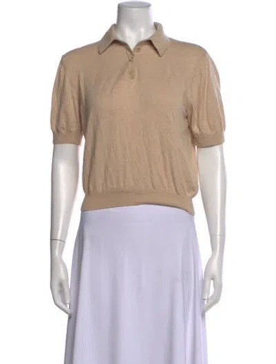Pre-owned Eaves Short Sleeve Polo In Neutrals