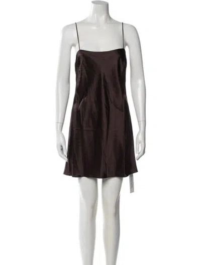 Pre-owned Eaves Silk Mini Dress W/ Tags In Brown