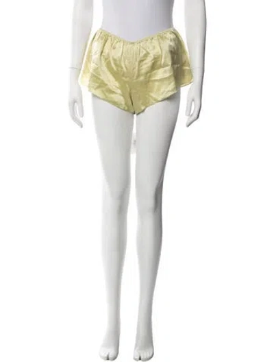 Pre-owned Eaves Silk Mini Shorts W/ Tags In Yellow