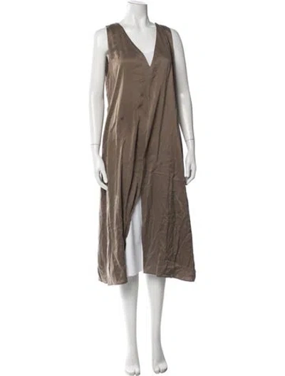 Pre-owned Eaves Silk Top In Brown