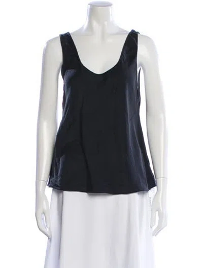 Pre-owned Eaves Silk V-neck Top In Gray