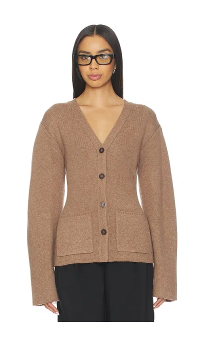 Eaves Sophie Structured Cardigan In Brown