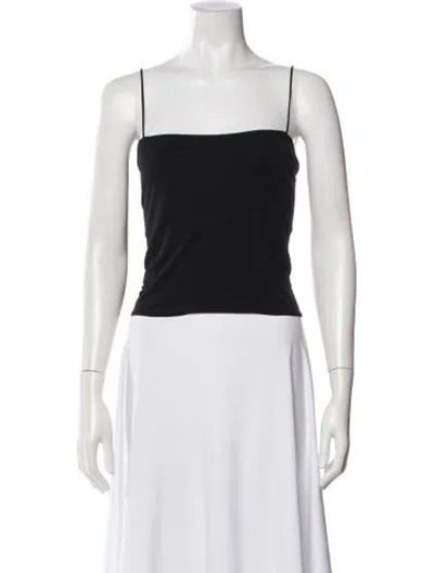 Pre-owned Eaves Square Neckline Sleeveless Top In Black