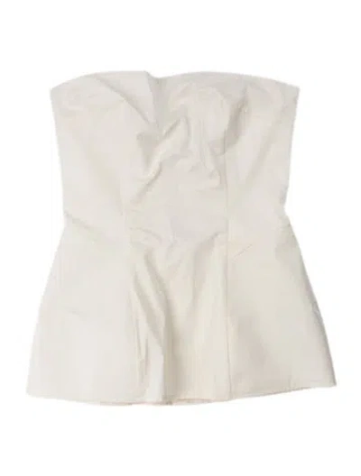 Pre-owned Eaves Strapless Crop Top In White