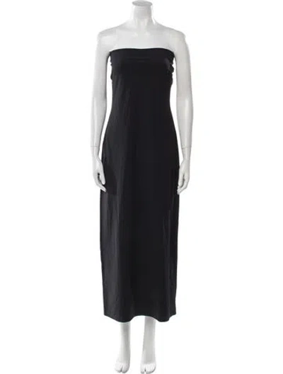 Pre-owned Eaves Strapless Midi Length Dress In Black