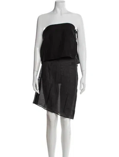 Pre-owned Eaves Strapless Mini Dress W/ Tags In Black