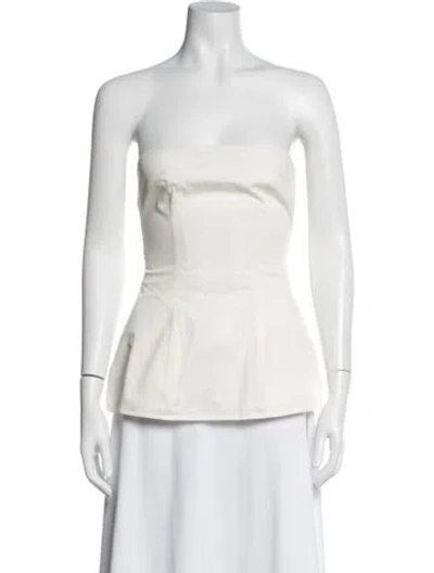 Pre-owned Eaves Strapless Top In White