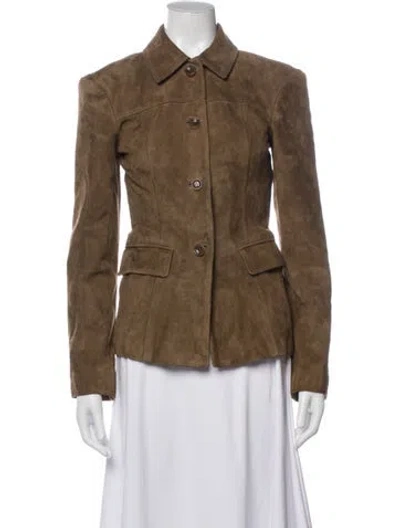 Pre-owned Eaves Suede Jacket In Brown
