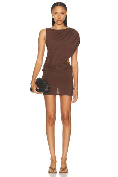 Eaves Thea Mini Dress In Brown