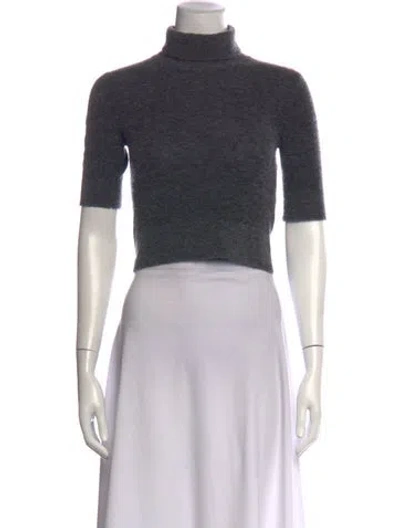 Pre-owned Eaves Turtleneck Three-quarter Sleeve Top In Grey