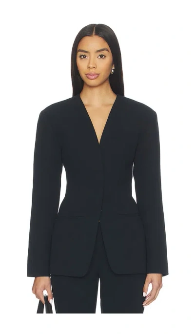Eaves Unne Polished Crepe Blazer In Black