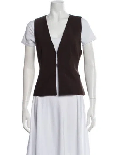 Pre-owned Eaves Vest In Brown