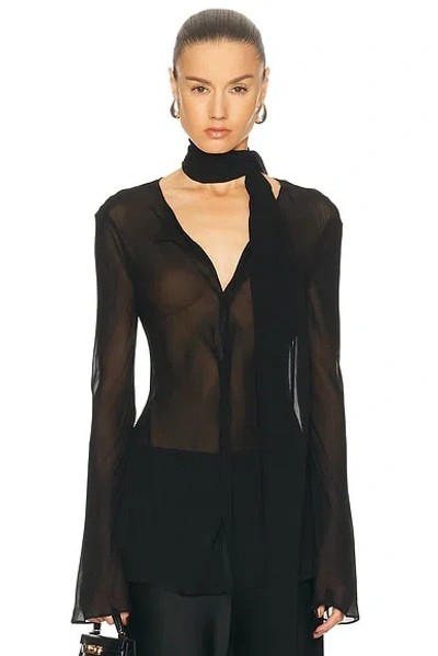 Eaves Via Blouse In Black