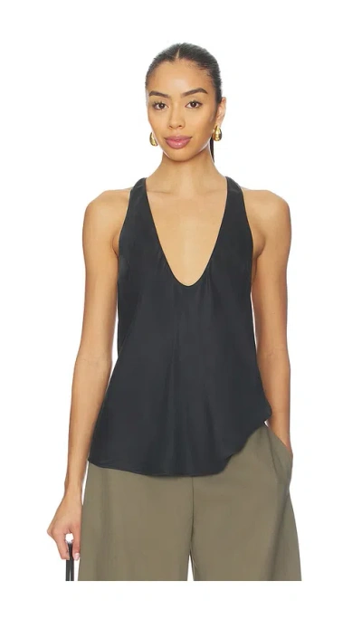Eaves Vivian Silk Top In Black