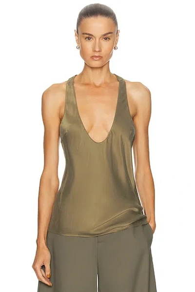 Eaves Vivian Silk Top In Green