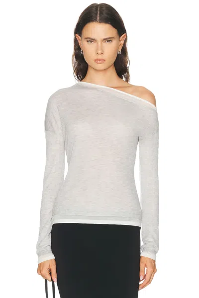 Eaves Wei Layered Assym Knit Top In Neutral