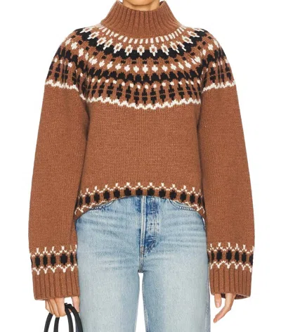 Eaves Women's Cait Fair Isle Sweater In Brown