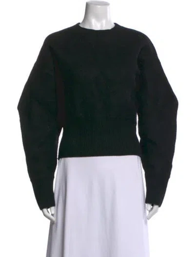 Pre-owned Eaves Wool Crew Neck Sweater In Black