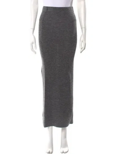 Pre-owned Eaves Wool Midi Length Skirt In Grey