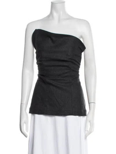 Pre-owned Eaves Wool One-shoulder Top W/ Tags In Black