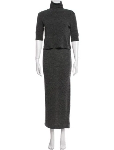 Pre-owned Eaves Wool Skirt Set In Grey