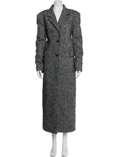 Pre-owned Eaves Wool Striped Faux Fur Coat In Multi