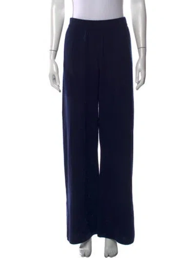 Pre-owned Eaves Wool Wide Leg Pants In Blue