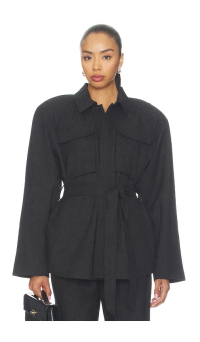 Eaves X Blake Evin Keldan Classic Suiting Jacket In Charcoal Melange