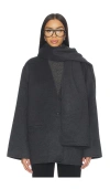 Eaves X Coco Ragni Wool Scarf Jacket In Gray