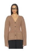 Eaves X Coco Sophie Structured Cardigan In Brown