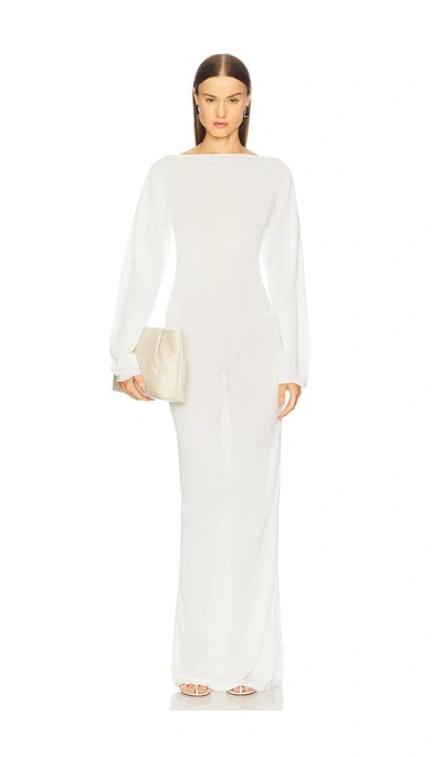 Eaves X Coco Wister Long Sleeve Maxi Dress In White