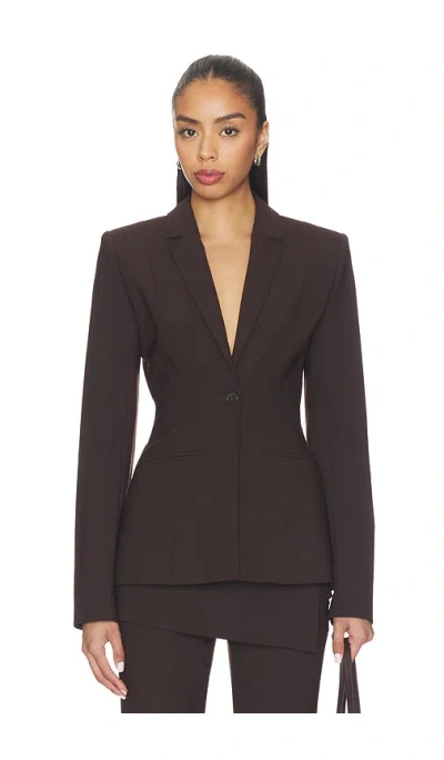 Eaves X Jasmine Tookes Filipa Tailored Blazer In Brown