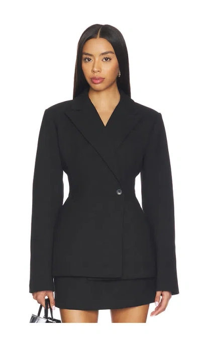 Eaves X Jasmine Tookes Kari Classic Suiting Blazer In Black