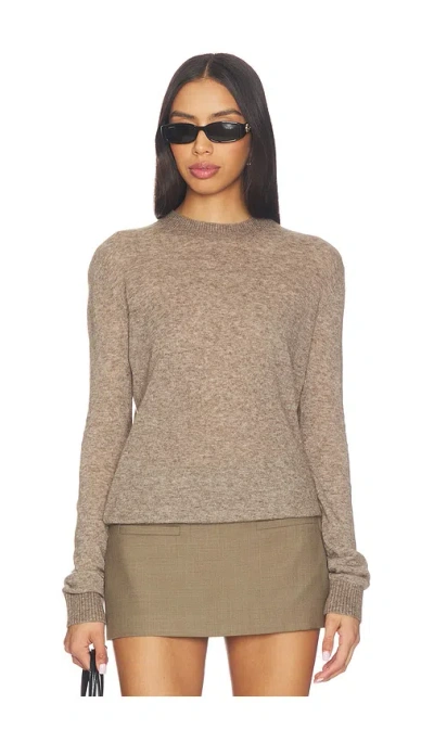 Eaves X Jasmine Tookes Kathryn Light Knit Crewneck In Brown