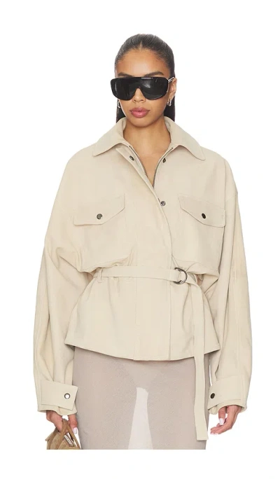 Eaves X Jasmine Tookes Lina Belted Jacket In Neutral