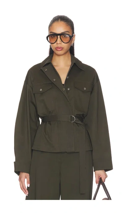 Eaves X Jasmine Tookes Lina Belted Jacket In Green