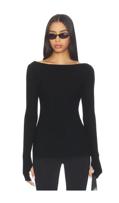 Eaves X Jasmine Tookes Nichole Rib Knit Long Sleeve In Black